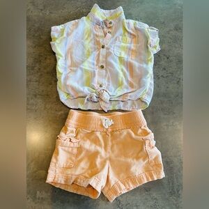 Little Girls Linen Outfit